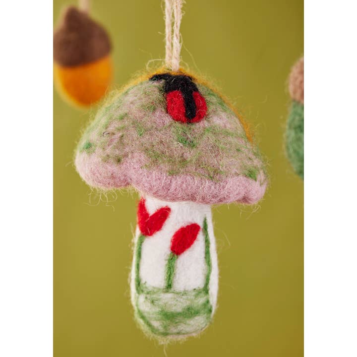 Namaste - Wholesale Ornament - Felt Nature Mushroom Decoration1