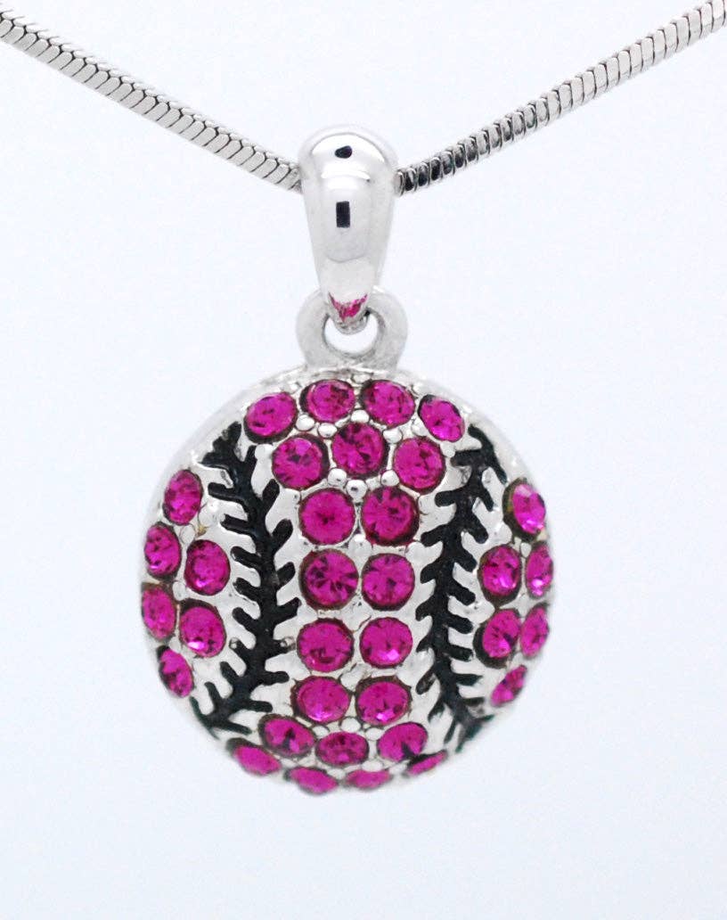 Fan Star Jewelry - Wholesale Pendant/Charm Necklace - Baseball/Softball Crystal Ball Necklace17