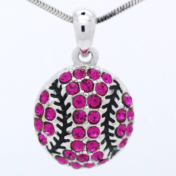 Fan Star Jewelry - Wholesale Pendant/Charm Necklace - Baseball/Softball Crystal Ball Necklace17