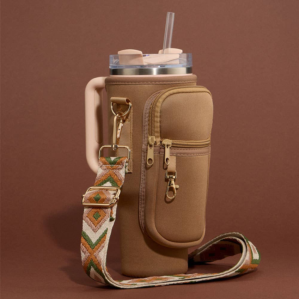 Sensibling Corp. - Wholesale Crossbodytas - Dames - Draagtas voor tumbler met azteekse patroon schouderriem0