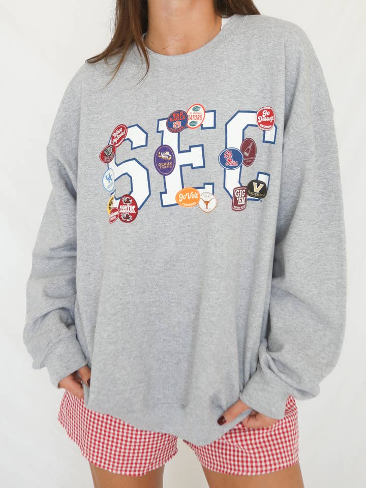 CHARLIE SOUTHERN - Wholesale Graphic Sweatshirt - Women's - SEC PATCHES SWEATSHIRT1