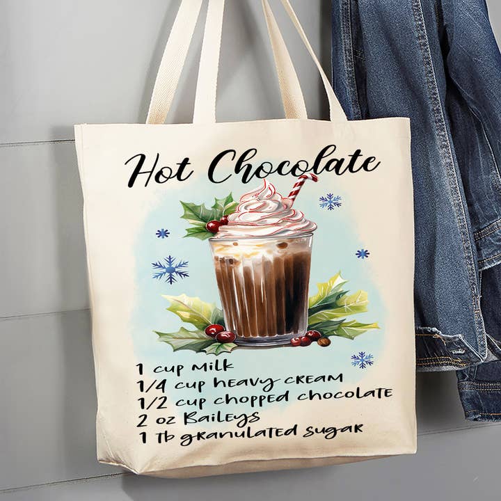 Julcocktail Varm chokladrecept Tygväska i duk för wholesale av Avery Lane Gifts