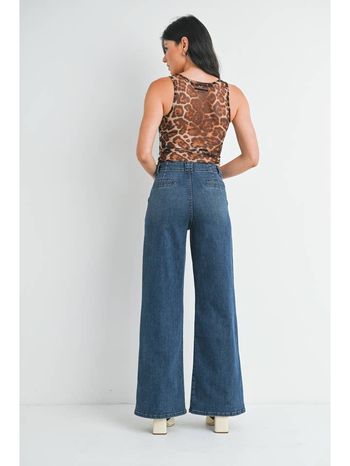 JBD - Wholesale Jeans - Women's - DP782 - DK - Patch Pocket Wide Leg Flare3