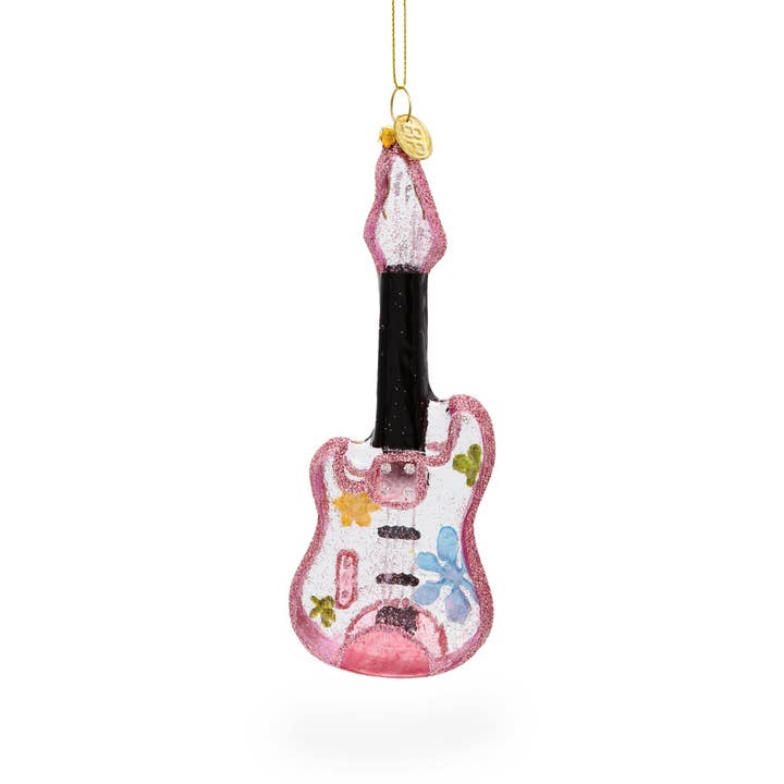 BestPysanky - Venta al por mayor Adornos - Adorno de cristal para guitarra adornado con flores