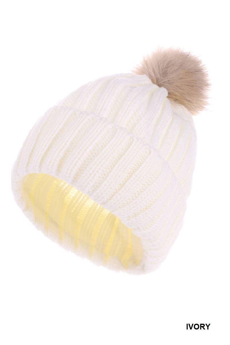 Vanilla Monkey - Wholesale Beanie - Women's - Ribbed Knitted Pom Pom Beanie4