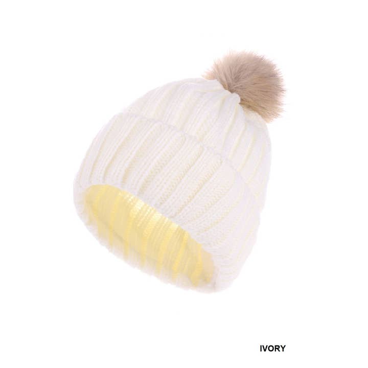 Vanilla Monkey - Wholesale Beanie - Women's - Ribbed Knitted Pom Pom Beanie4