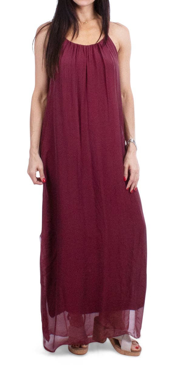 Gigi Moda - Wholesale Dress - Women's - Silk Spaghetti Maxi Dress17