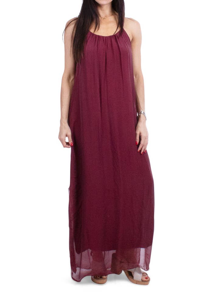 Gigi Moda - Wholesale Dress - Women's - Silk Spaghetti Maxi Dress17