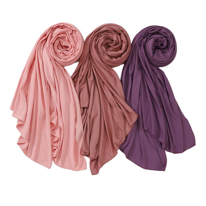 NOOR Premium Jersey Hijab Set - 3-Pack Soft & Breathable Head Scarf Wrap for Women in Gift-Ready Box - Comfortable, Versatile, and Stylish (Mix Color 4) for wholesale by NOOR