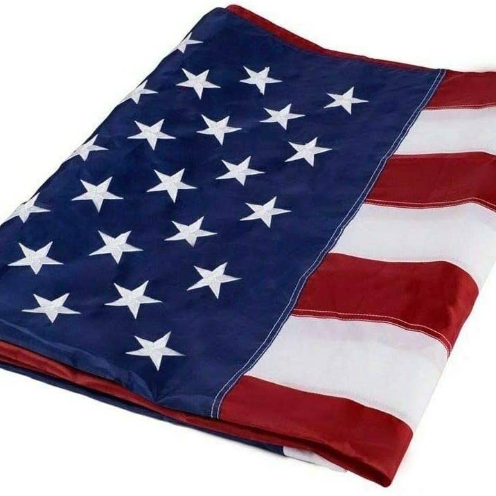 American Smart - Wholesale Flag - American Flag 10x15 ft 8x12 ft 6x10 ft 5x8 ft 4x6 ft 3x5 ft 2x3 ft Outdoor Heavy Duty Embroidered Stars USA Flag Sewn Stripes Fade Resistance Brass Grommets All Weather UV Active