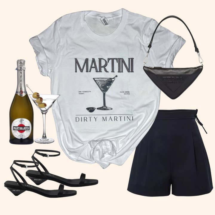 Dirty Martini Tee – Cocktail Grafik Shirt für den Großhandel von SQB