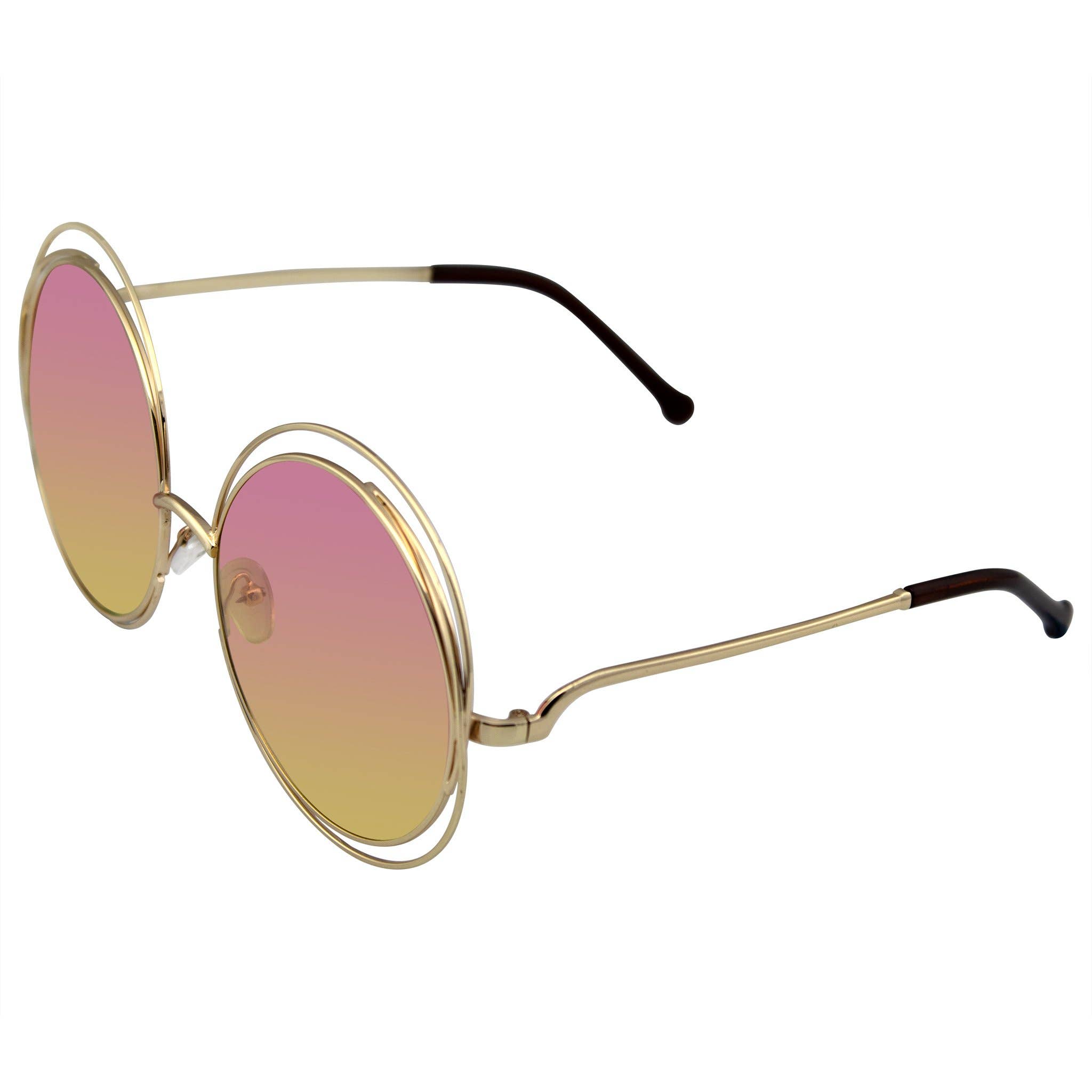 Emblem Eyewear - Wholesale Sunglasses - Women's - Round Sunglasses Double Wire Big Oversize Boho Circle Lens5