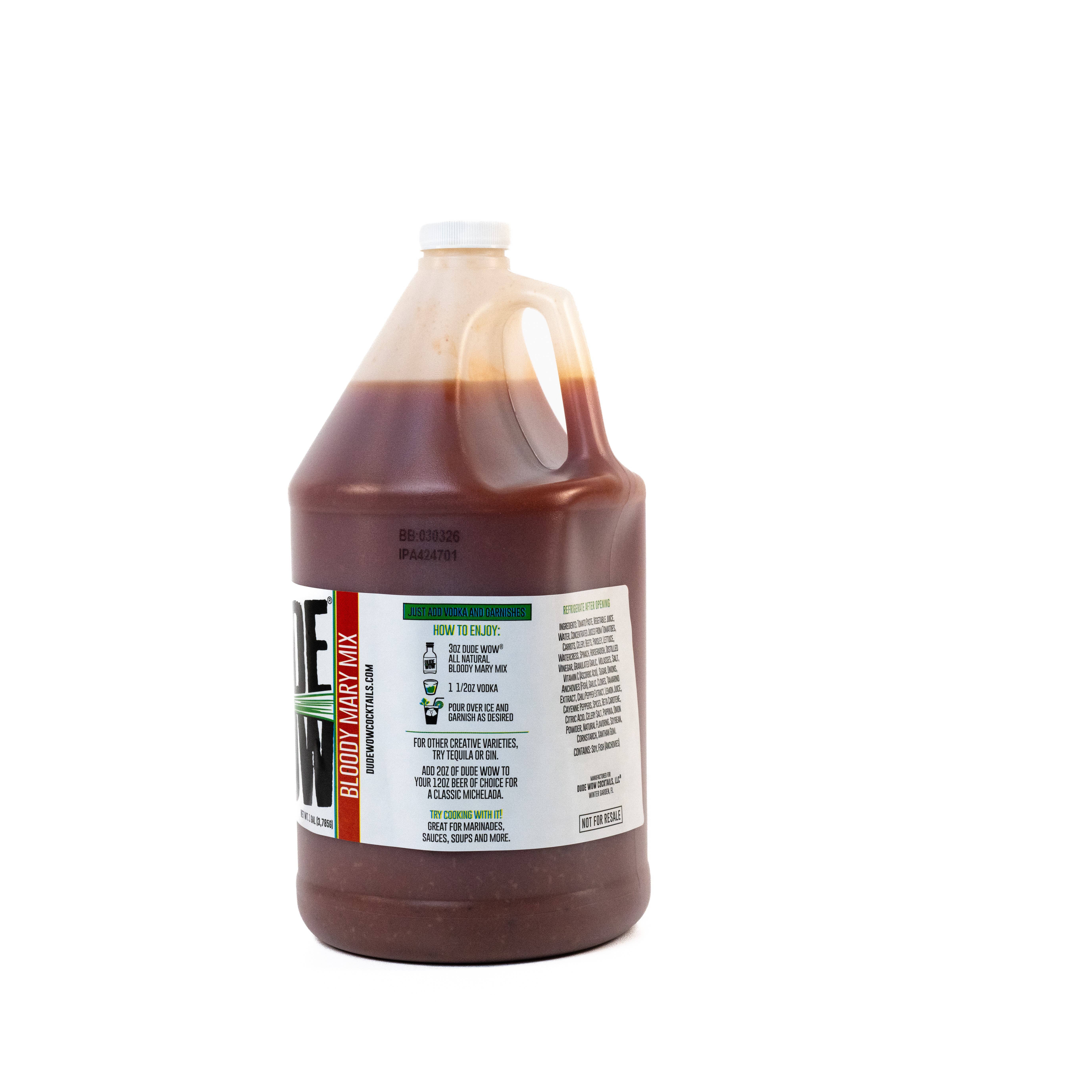 Dude Wow Cocktails - Wholesale Cocktail Mix/Syrup - Dude Wow All Natural Bloody Mary - Gallon (4Gal/1Cs)2