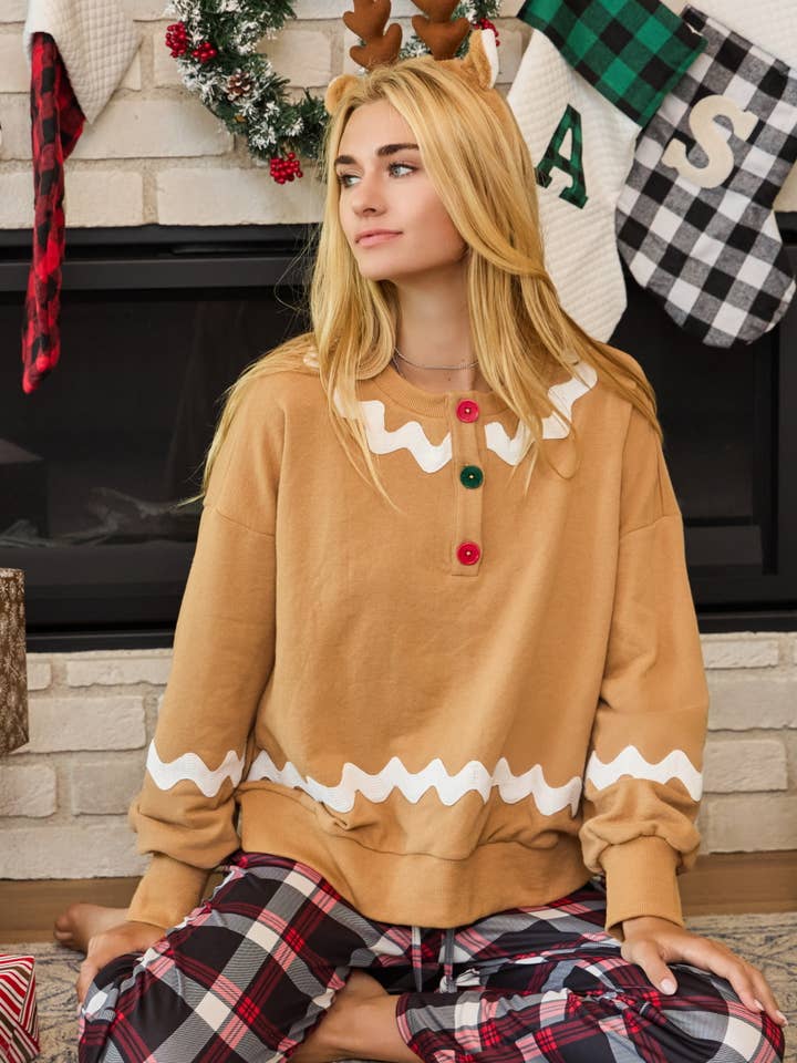 Holiday Gingerbread Man Sweatshirt for wholesale by Oddi