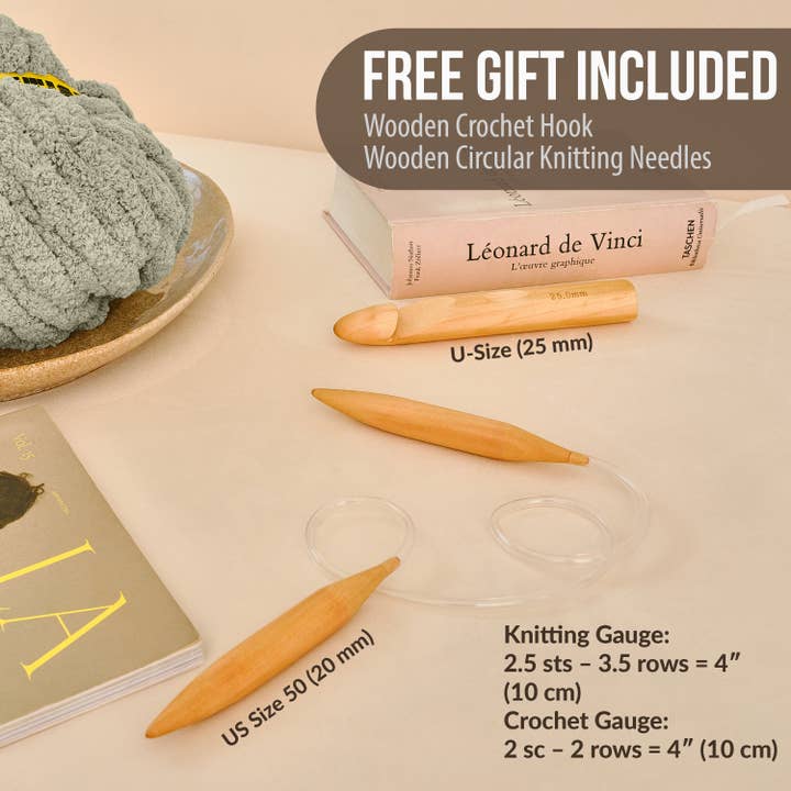 CRAFTISS LLC - Wholesale Yarn - 8 Rolls Chunky Chenille Yarn for Crocheting - Jumbo 7 Weight (27 yds, 8 oz Each Skein), Bulky Thick Crochet Knit Blanket Chunky Yarn for Hand Knitting with Giant Hook and Needles