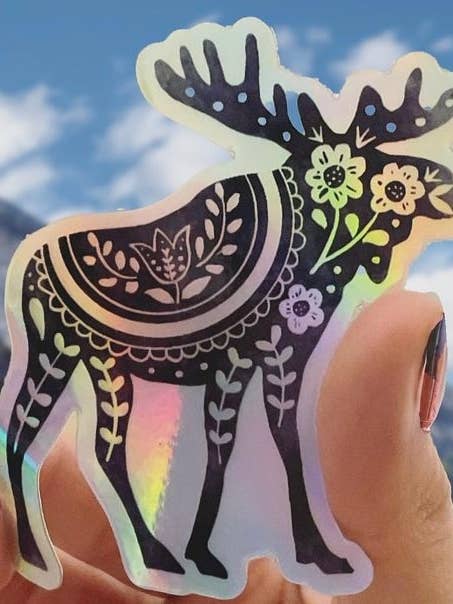 Autocollant d'orignal sauvage du Canada/Souvenir canadien pour la vente par The Doodle Diary