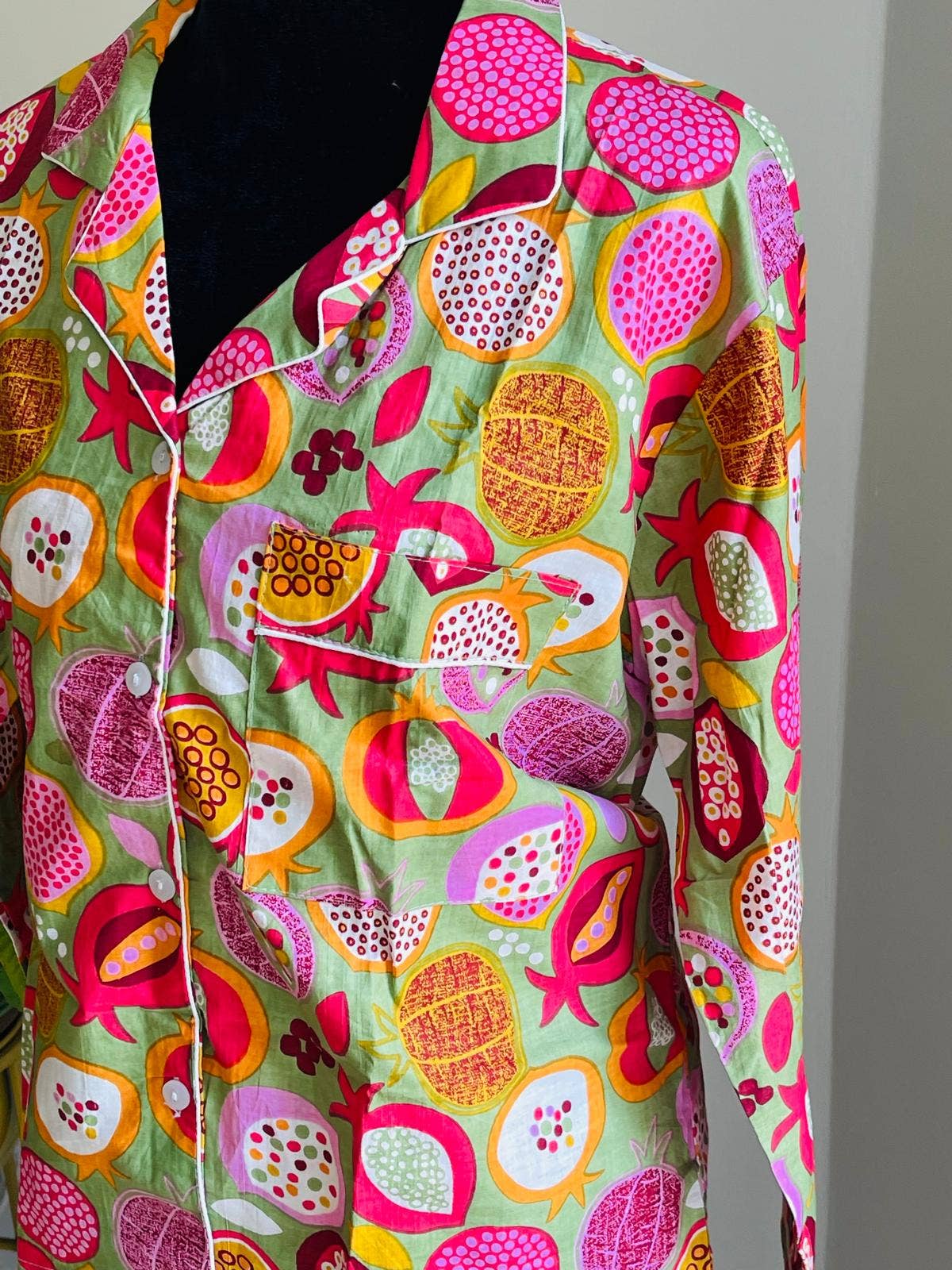 AMRANIS - Wholesale Sleepwear Set - Women's - Hand Block Print Long PJ Set0