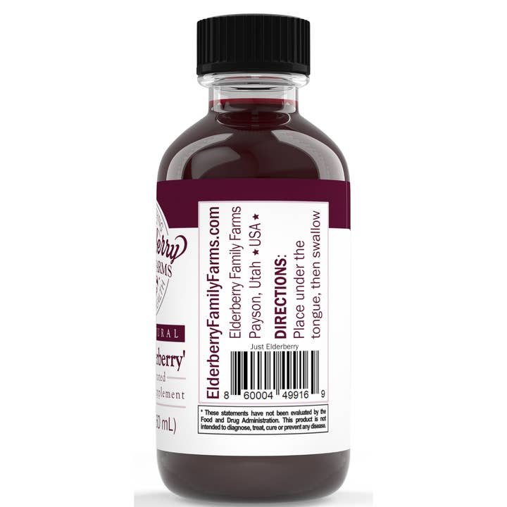 Elderberry Family Farms - Wholesale Wellness juice/tonic - 'Just Elderberry' Concentrate - 2 oz.2