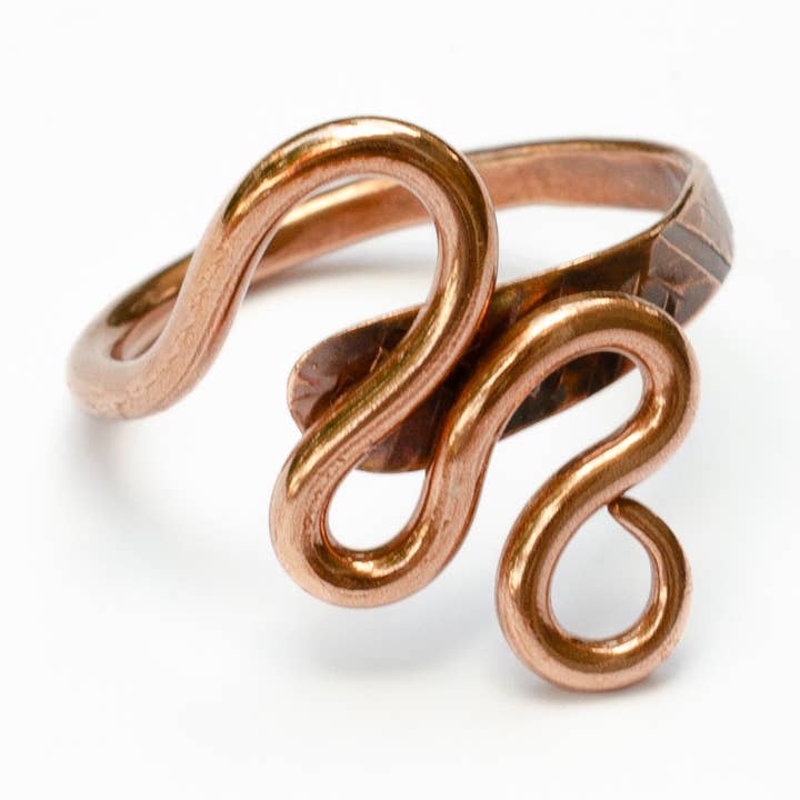 Sincerely Sarah - Wholesale Band/Stacked Ring - Zig Zag Hand Forged Copper Rings0