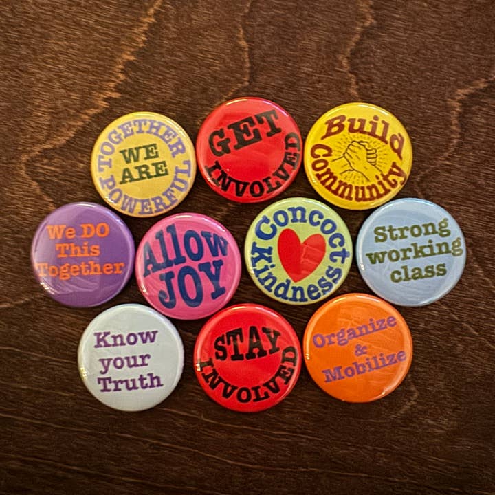 The Button Girl - Wholesale Lapel Pin/Button - Positive Action Pack0