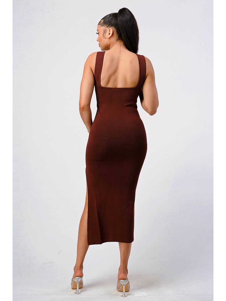 Evenuel - Wholesale Jurk - Dames - Bodycon bandage jurk in bruin