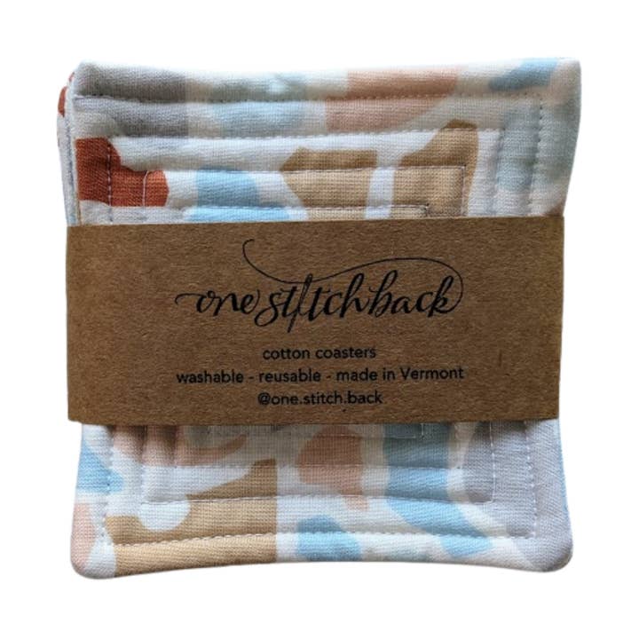 Dessous de Verre Matelassés Éléphant Abstrait pour la vente par One Stitch Back