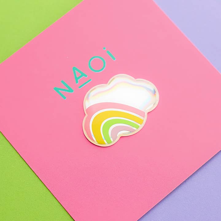 Rainbow Cloud Pin Brooch - Handmade to Order for wholesale by Naoi