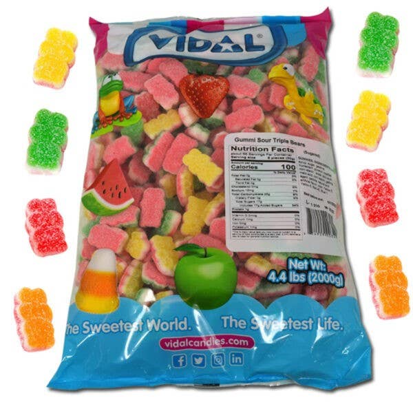 I Got Your Candy - Wholesale Gummy - Vidal Gummi Sour Triple Bears 4.4lb - 1ct