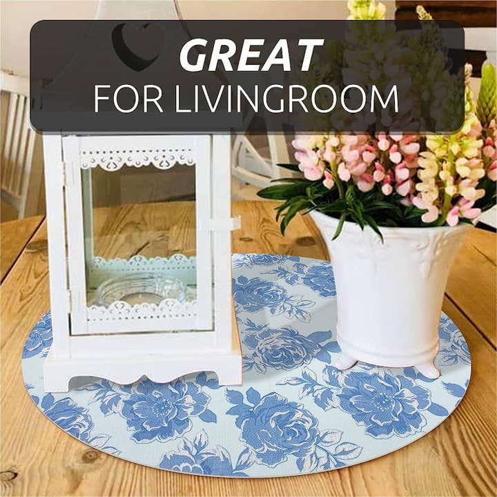 Ray Star - Wholesale Drawer Liner - RAY STAR Shelf Liner for Kitchen Cabinets, PVC Drawer Liner for Dresser Non-Slip Bathroom, Non-Adhesive Cabinet Liner Washable (Blue Flower)