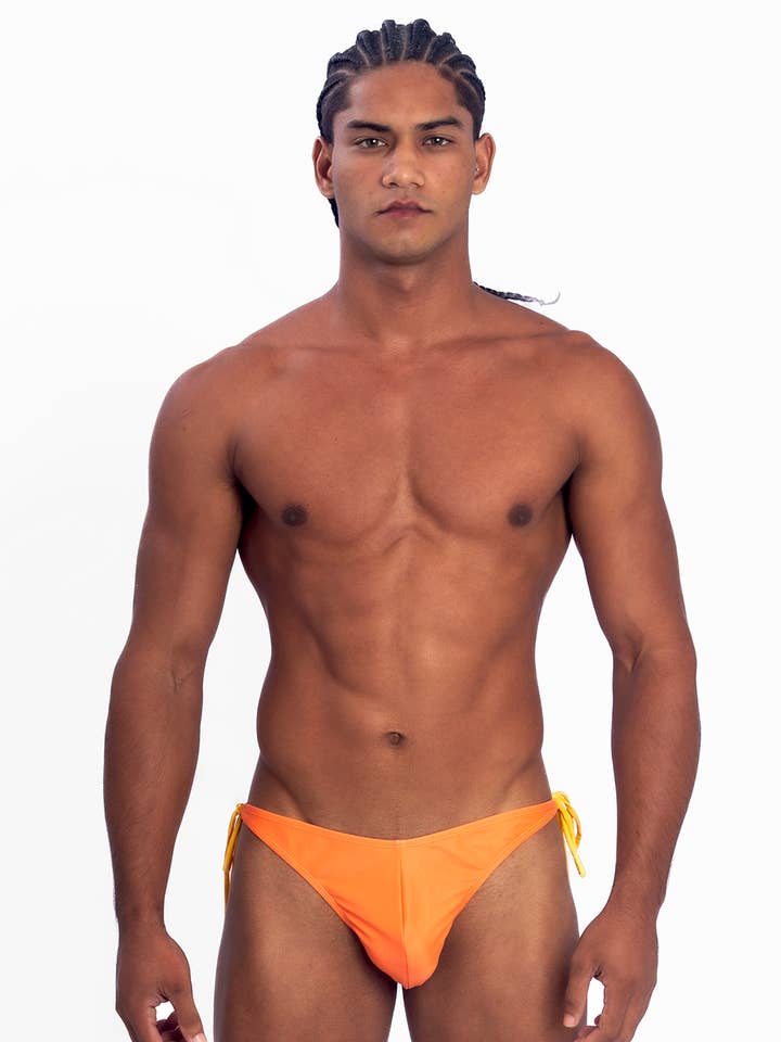 Bikini Stringtrosa med pärlband i sidled - Orange för wholesale av Project Claude