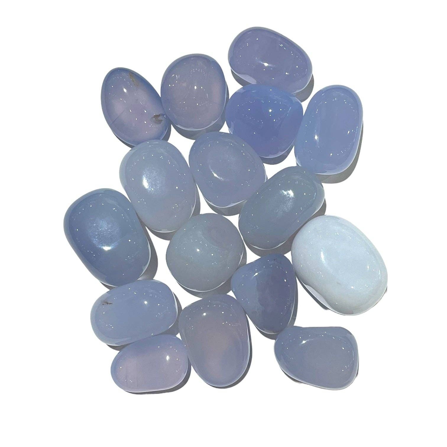 Foliesbijoux – wholesale Spiritual stone/crystal – Blue Chalcedony Rolled Stone0