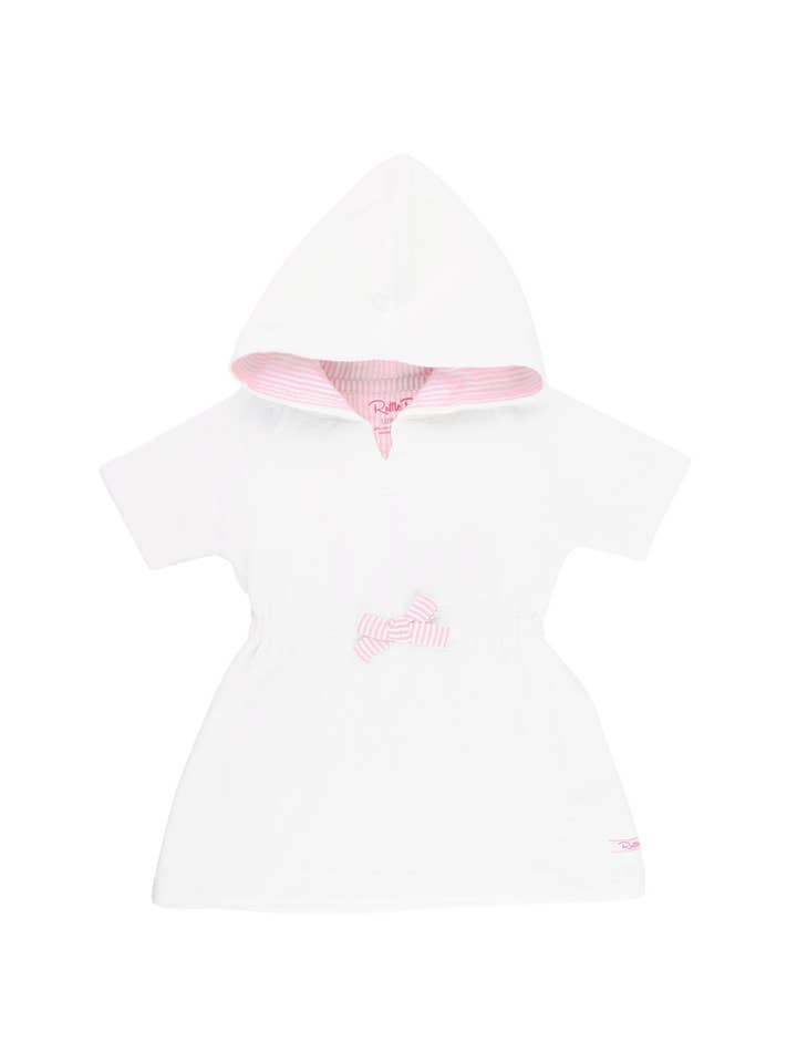 RuffleButts + RuggedButts - Wholesale Swim Cover Up - Kids - Girls White Terry Cover-Up