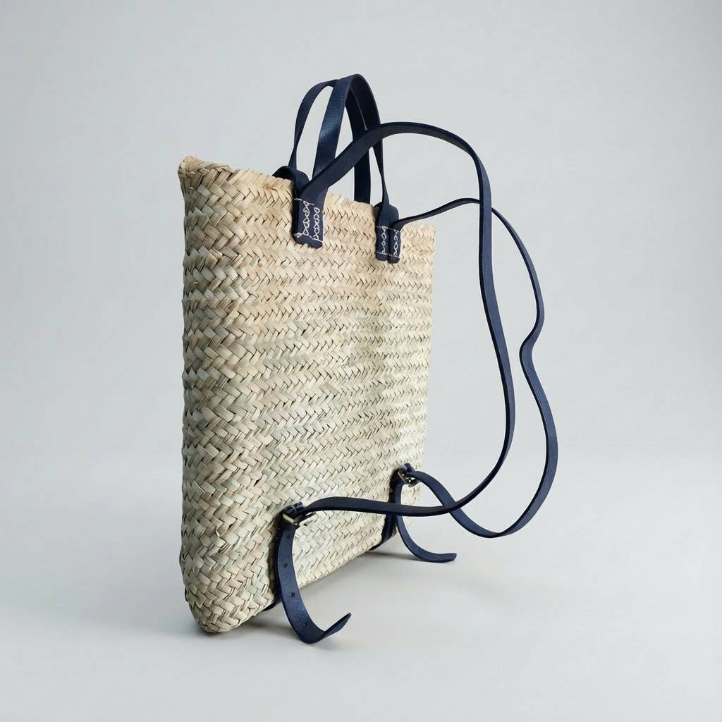Melecraft - Wholesale Backpack - Women's - Woven Palm Leaf Backpack Leather Straps Boho Market Bag13
