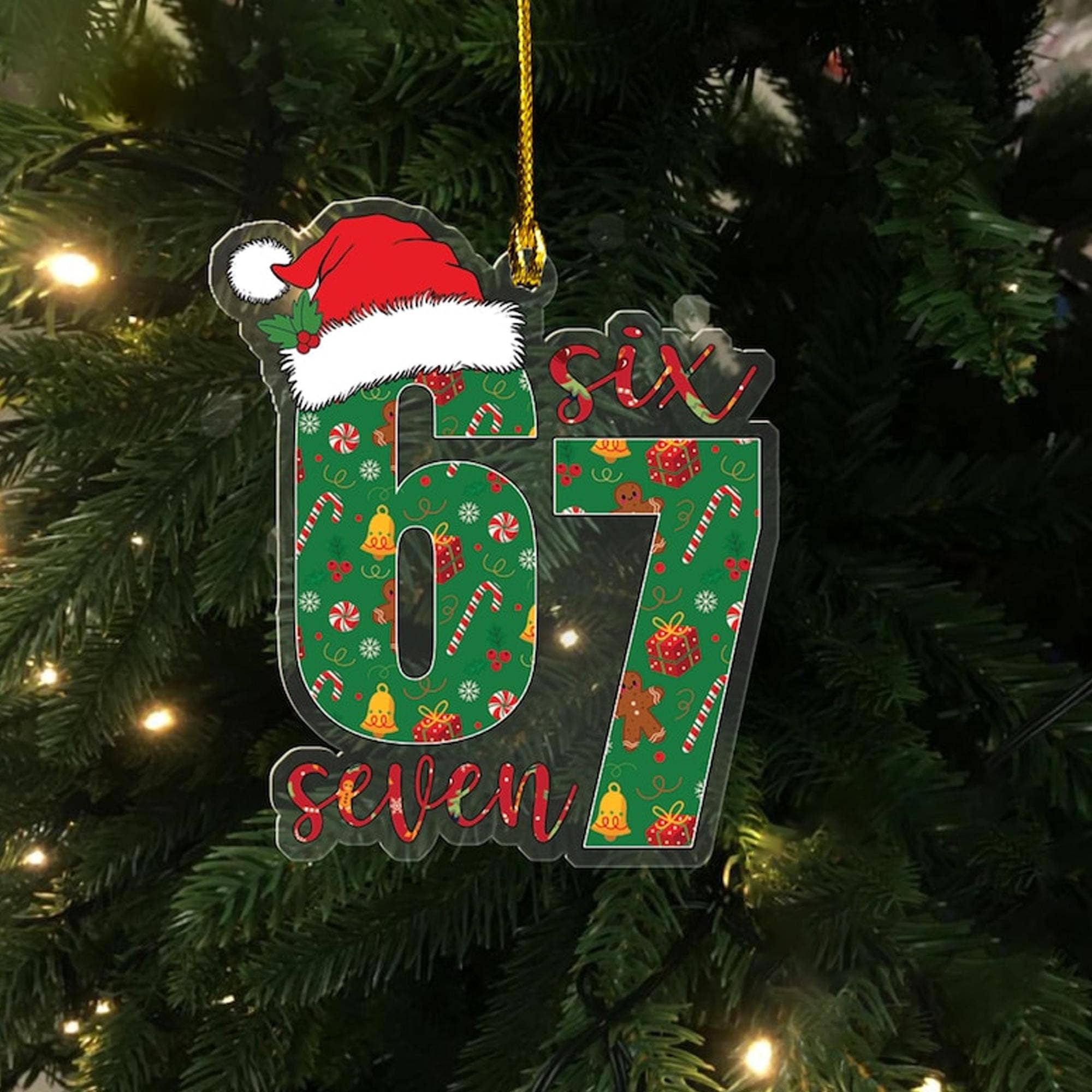 Embrova - Vendita all'ingrosso Decorazione - Ornamento in Acrilico Virale 67, Ornamento Sei Sette, Regalo per Adolescenti