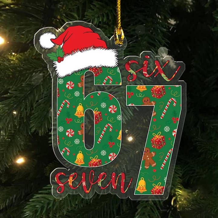 Viral 67 Acrylic Ornament, Six Seven Ornament, Gift For Teen for wholesale by Embrova