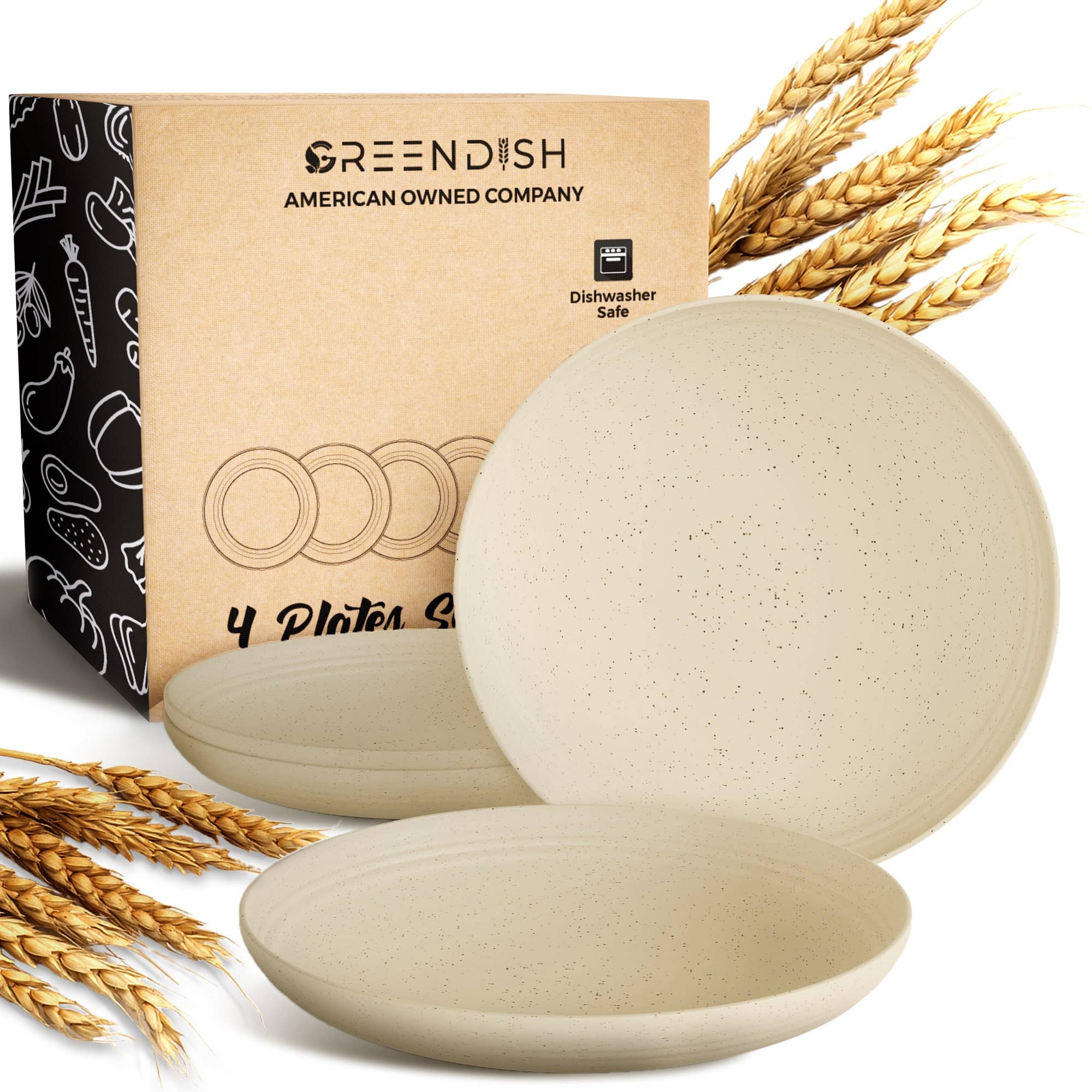 Greendish - Wholesale Dinner Plate - Eco-Friendly Wheat Straw Plates Sets - Reusable & Durable 46