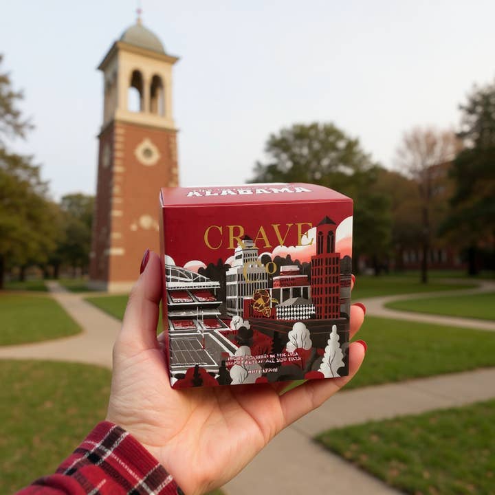 La boîte à bougies de l'Université de l'Alabama pour la vente par Crave Candle Co. LLC