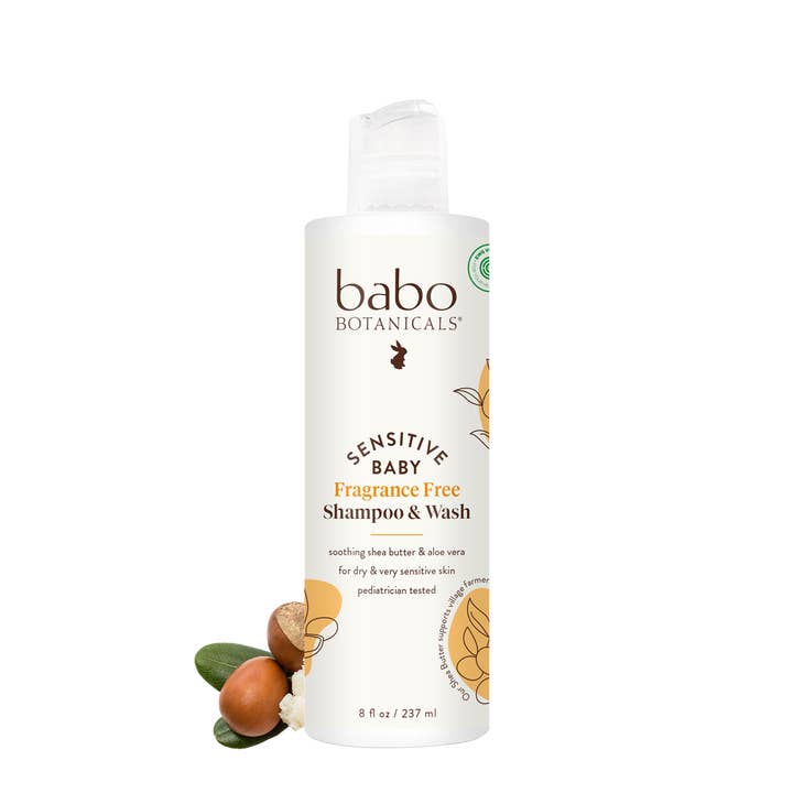 Babo Botanicals - Wholesale 2-in-1 Shampoo & Body Wash - Baby - Sensitive Baby Shampoo & Wash - 8oz