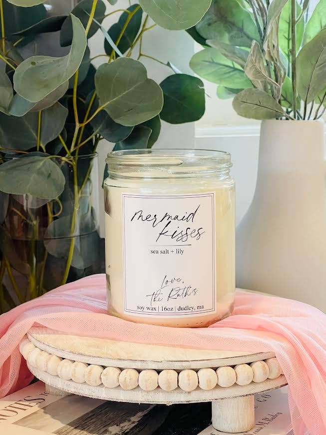 BOUGIE DE SOJA MERMAID KISSES pour la vente par Love The Ruths
