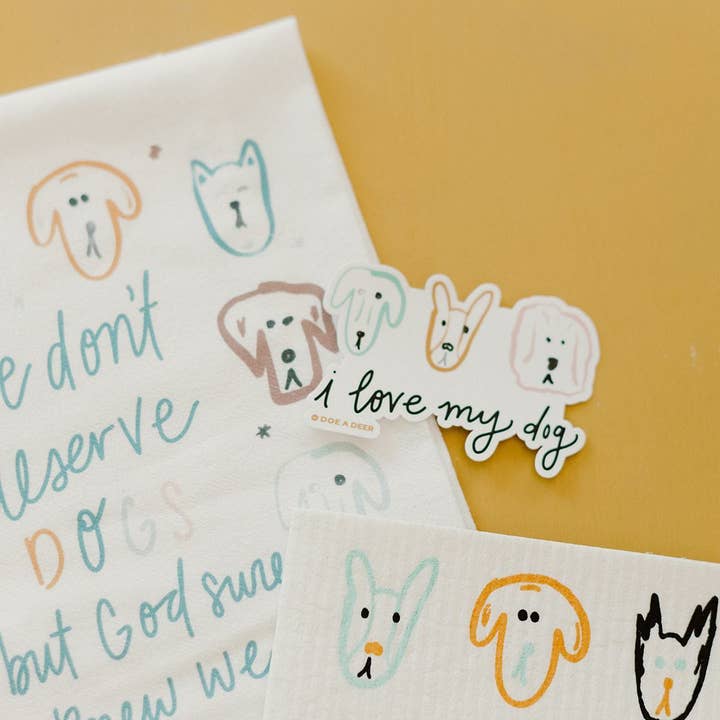 Doe A Deer – wholesale Sticker – I Love My Dog Sticker1
