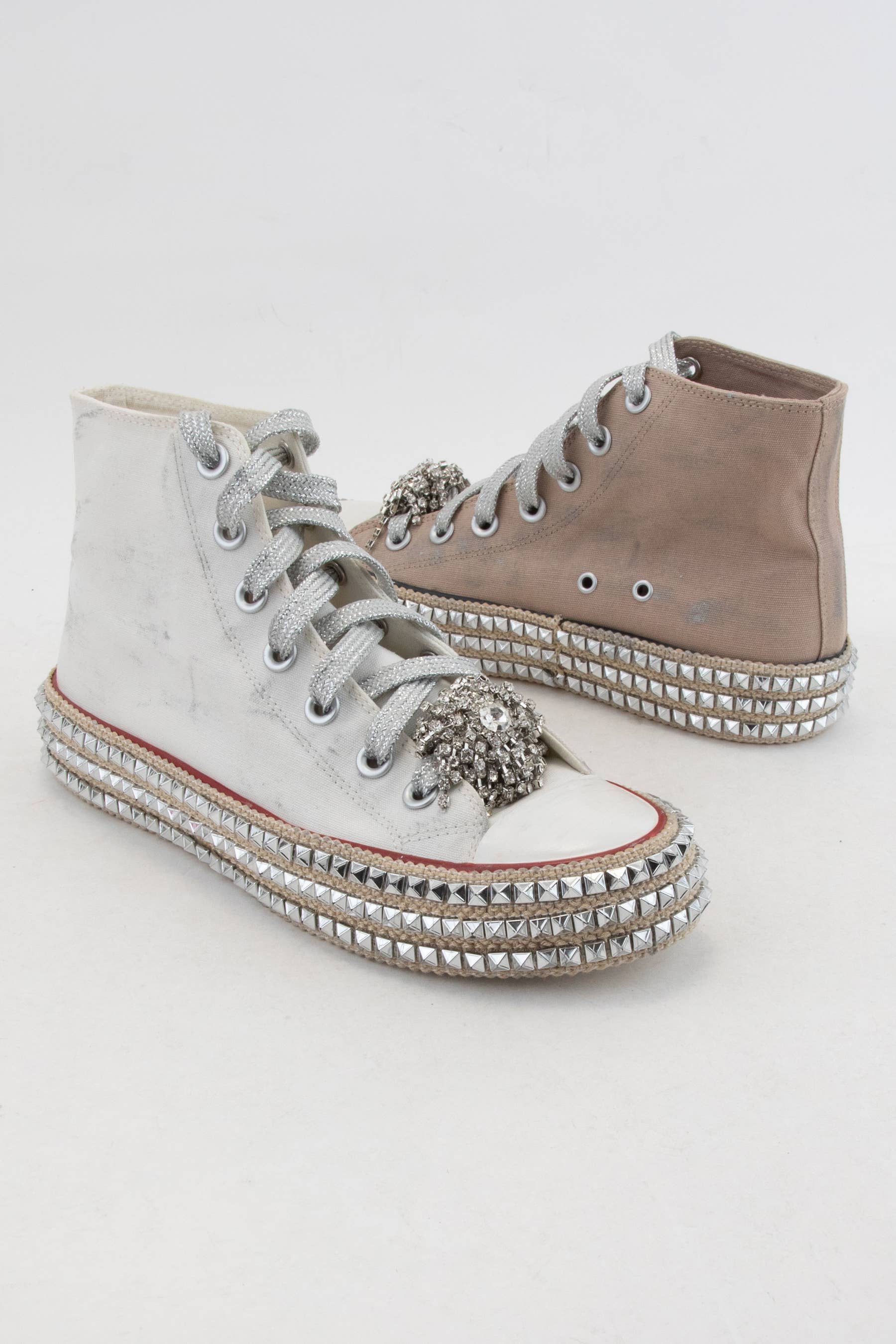 CCOCCI - Wholesale Lifestyle Sneakers - Women's - ASH-01 BEDAZZELED DECOR ROCKSTUD PLATFORM HIGH TOP SNEAKERS19
