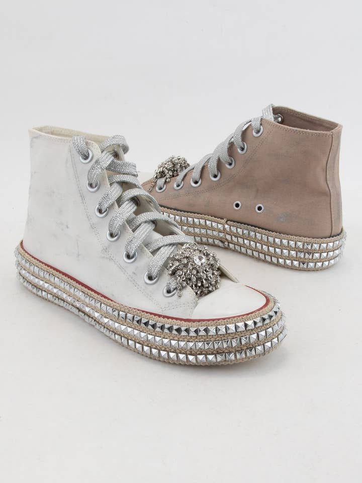 CCOCCI - Wholesale Lifestyle trainers – Women′s - ASH-01 BEDAZZELED DECOR ROCKSTUD PLATFORM HIGH TOP SNEAKERS19