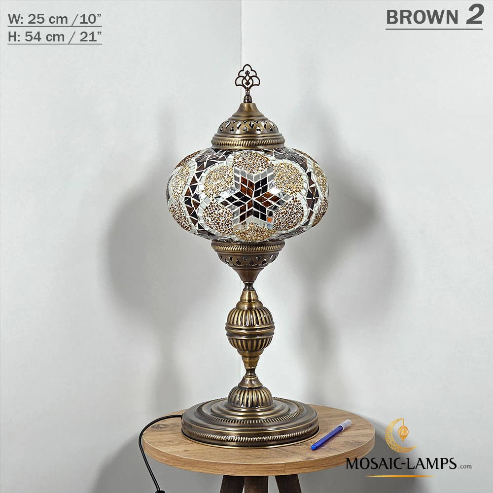 Mosaic Lamps - Wholesale Accent/Desk Lamp - 10+ Colors - Turkish Mosaic X Large Globe Table Lamp, Marrak14