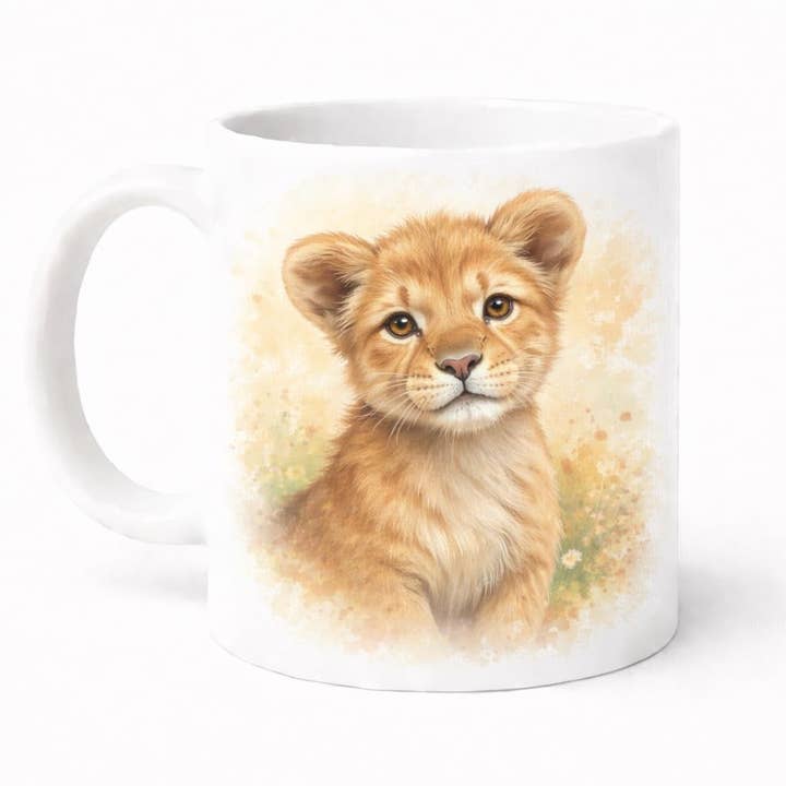 Lion Cub Ceramic 11oz Mug for wholesale by Brew Crew Gifts