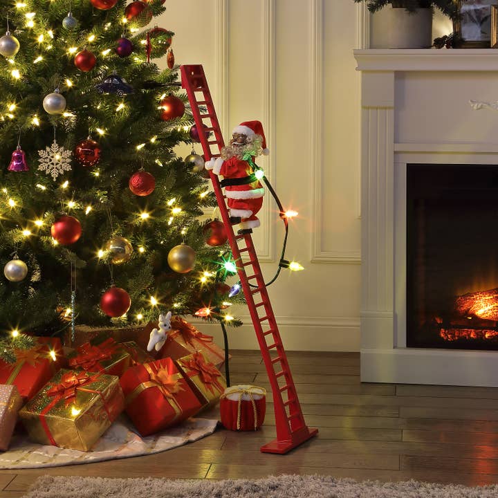 Mr. Christmas - Wholesale Christmas Decoration - 42" Animated Black Santa Super Climbing Christmas Decoration