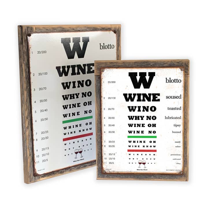 Laugh Lines - Vendita all'ingrosso Cartelli - Cartello occhi del vino incorniciato.3