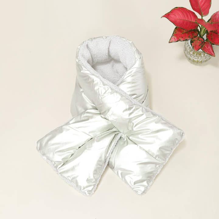 Sensibling Corp. - Wholesale Scarf - Women's - Reversible Puffer Sherpa Pull Through Scarf1