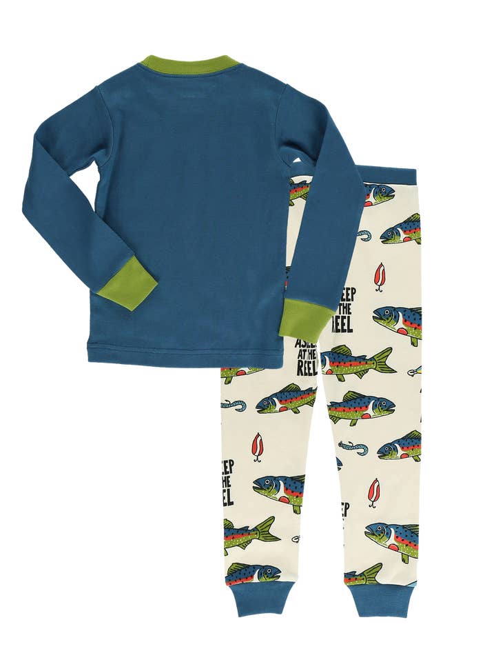 Lazy One - Vendita all'ingrosso Completo pigiama - Bambini - Set pigiama a maniche lunghe per bambini "Asleep at the Reel"1