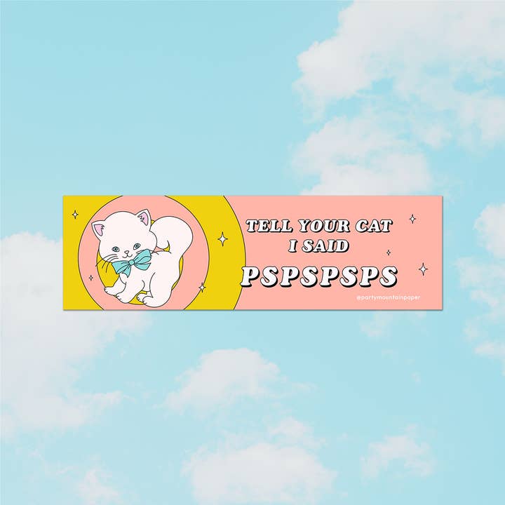 Party Mountain Paper co. - Vente Autocollant - Autocollant pour pare-chocs Tell Ur Cat Pspspsps1