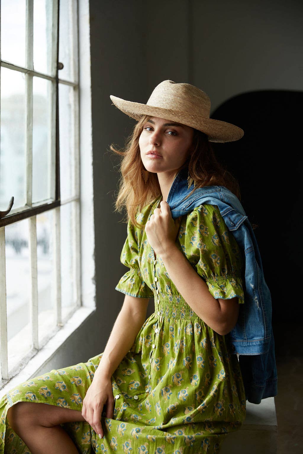 The Fox and The Mermaid – wholesale Dress – Women's – Tatiana Block Printed Dress (Olive) 7